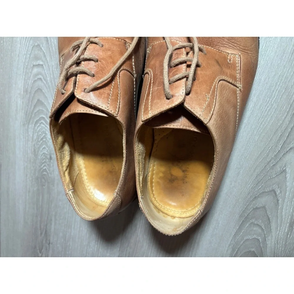 Sandro Moscoloni Mens 11M Tan‎ Leather Cap Toe Oxford Dress Shoes Lace Up Brown